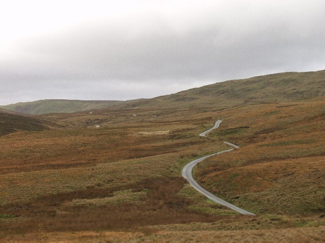 Mountain road up to Bwlch y Groes, Wales