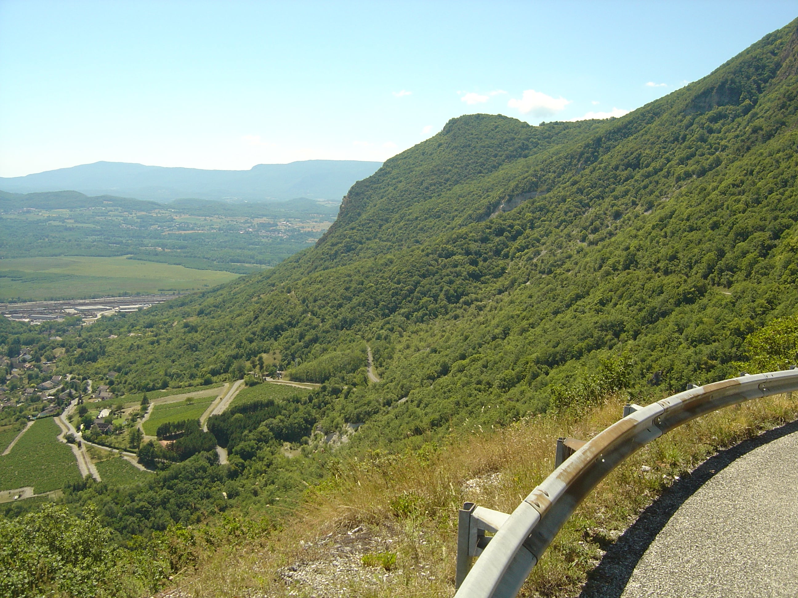 The hairpin bends of Col du Grand Colombier from Culoz
