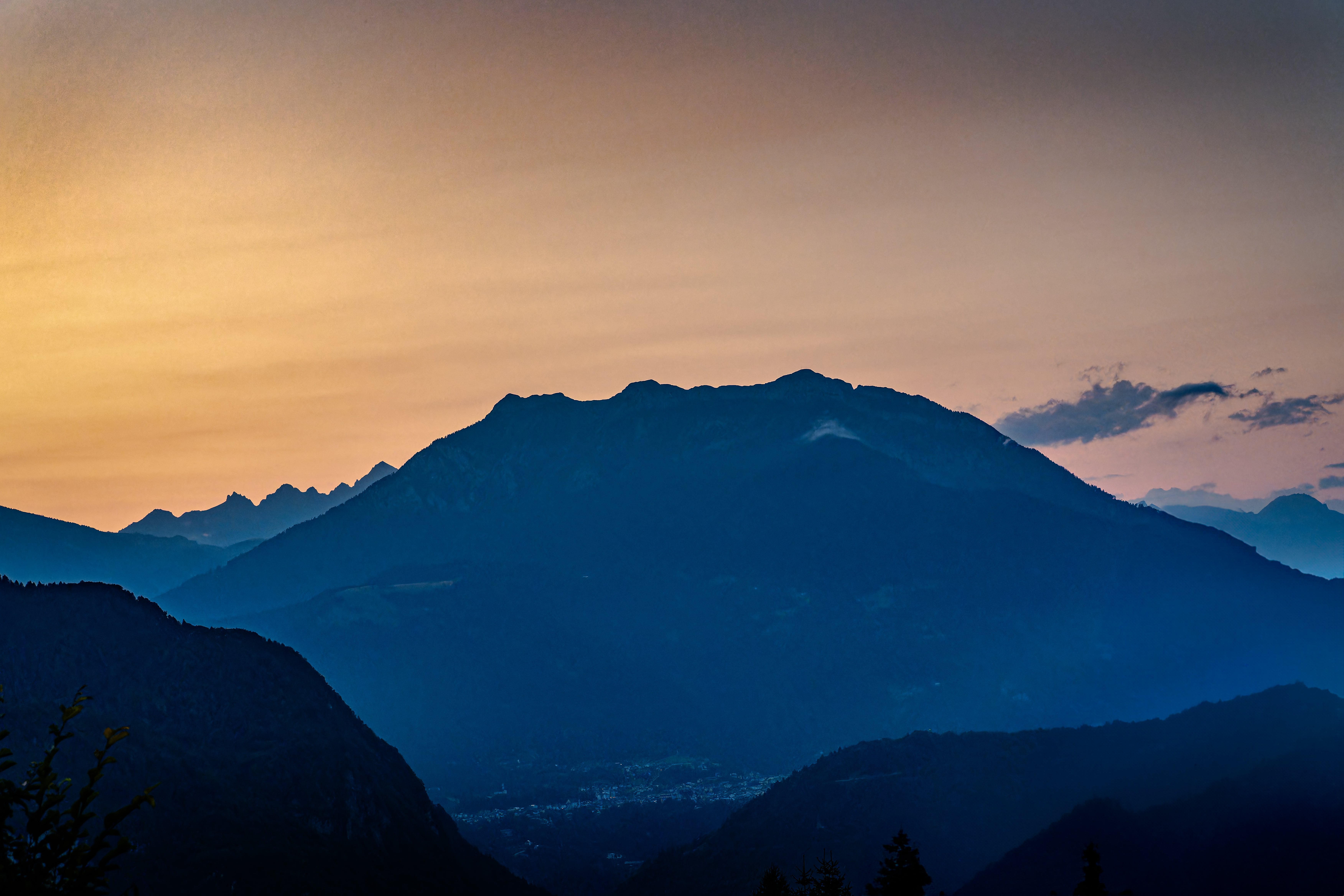View from Monte Grappa at sunset, Venetian Prealps