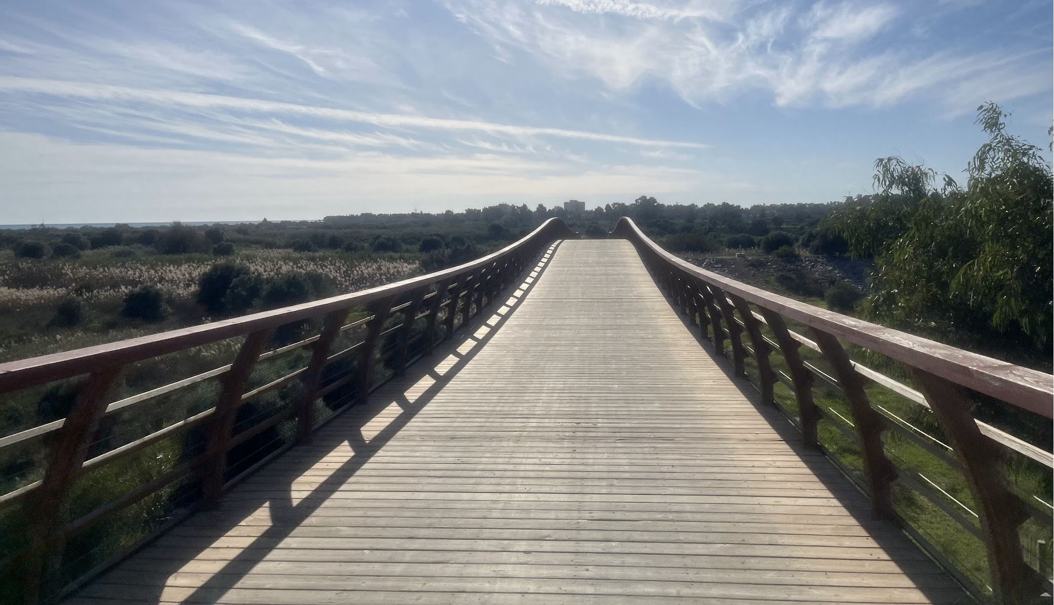 The wooden bridge.