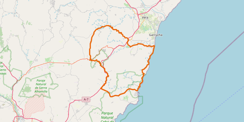 Route map for Mojácar