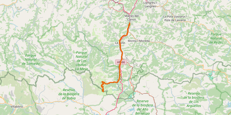 Route map for Puerto de la Cubilla