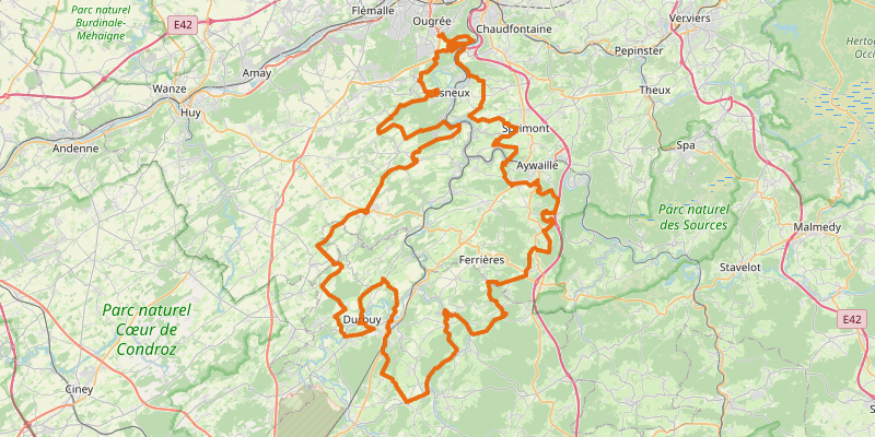 Route map for Géants des Ardennes