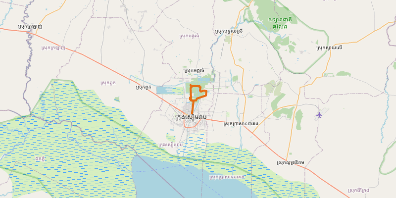 Route map for Angkor Temples Inner Loop