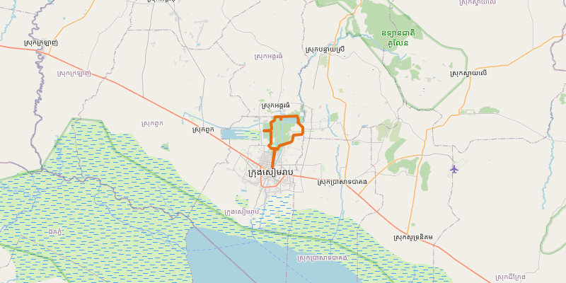 Route map for Angkor Temples Outer Loop