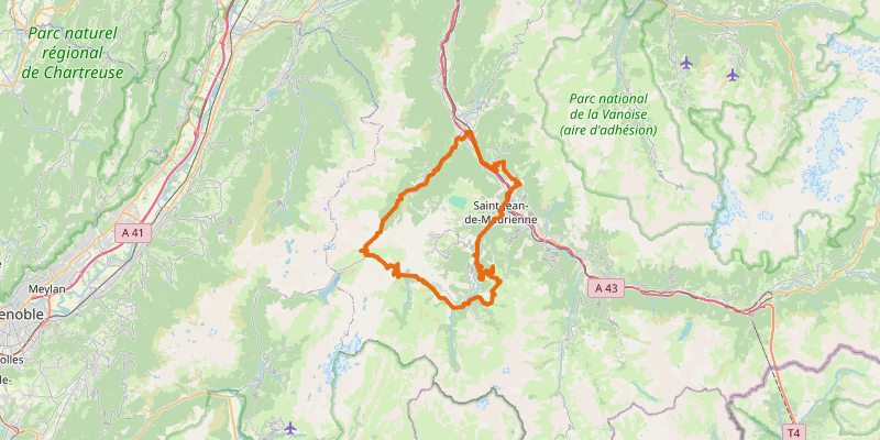 Route map for Lacets de Montvernier & Croix de Fer