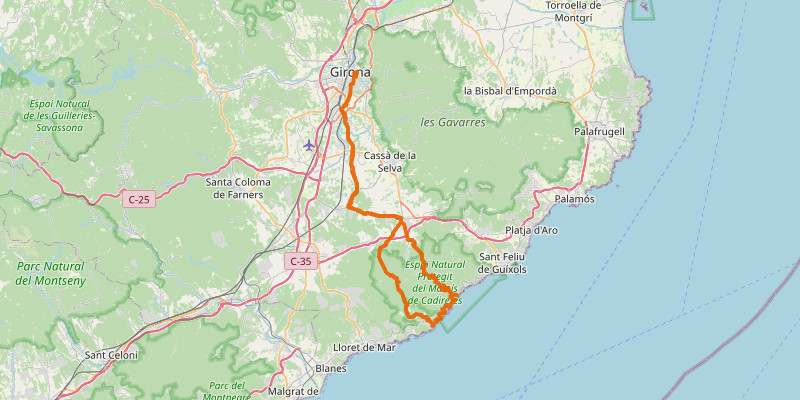 Route map for Coastal Loop