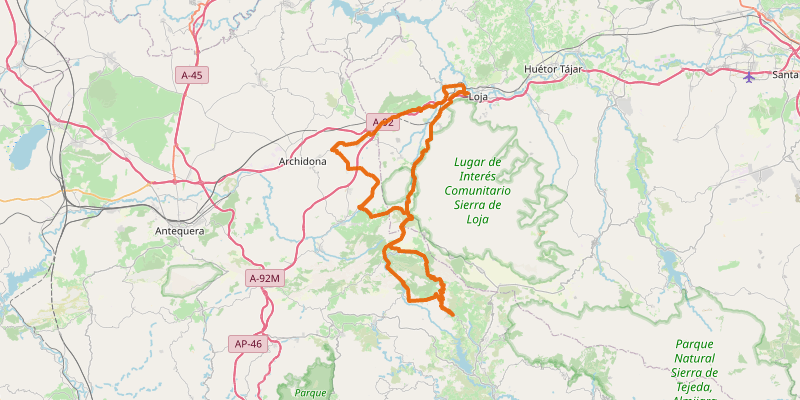 Route map for Ríofrio