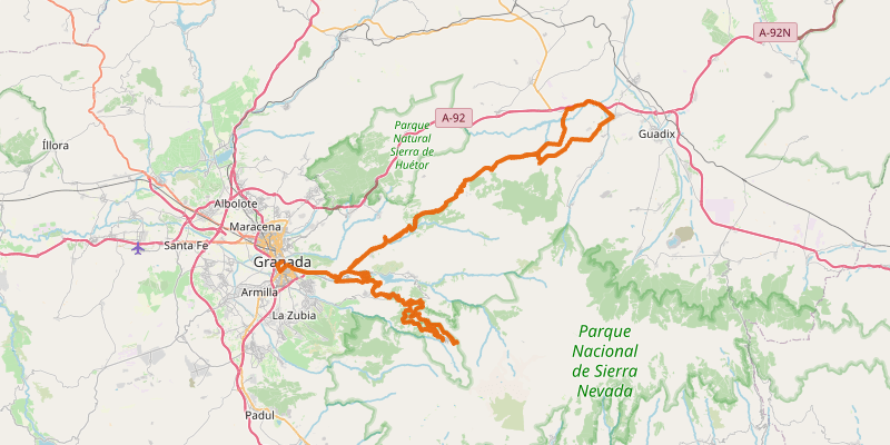 Route map for Sierra Nevada Gran Fondo