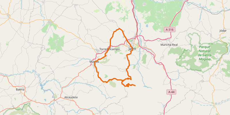 Route map for Sierra de la Pandera