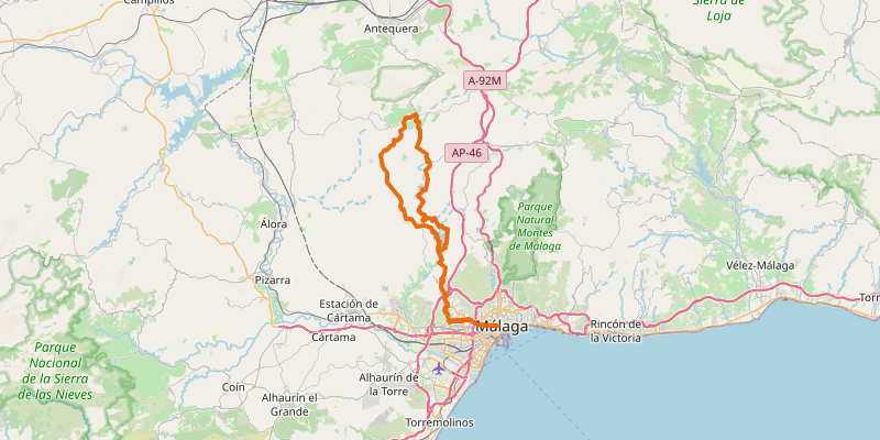 Route map for Almogía - Villanueva