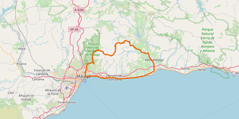 Route map for Comares