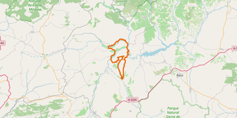 Route map for Gorafe desert gravel loop
