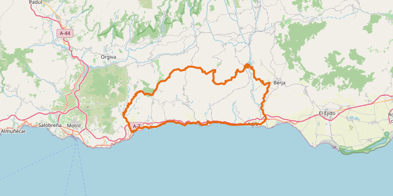 Route map for Haza del Lino via Rubite