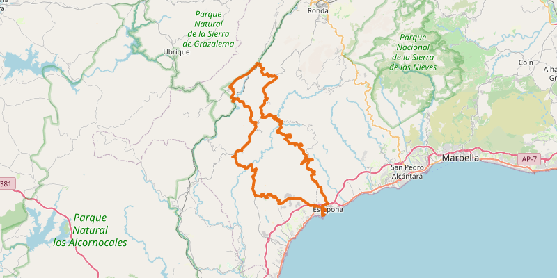 Route map for Costa del Sol Gran Fondo