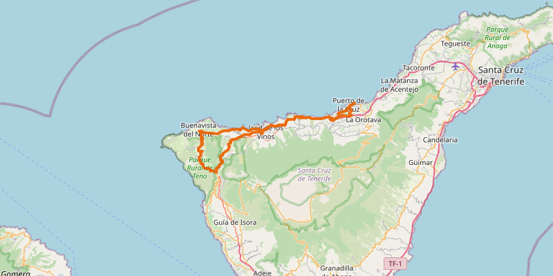 Route map for Masca via Buenavista del Norte