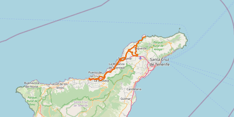 Route map for Punta del Hidalgo